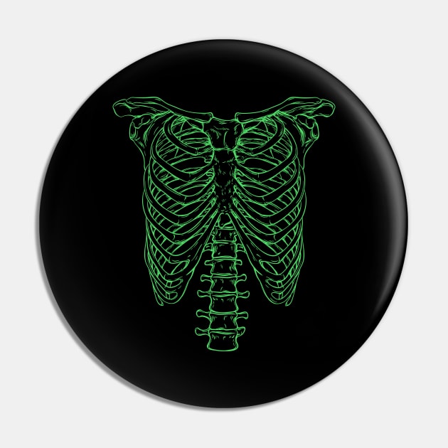 Green Skeleton Rib Cage - Spinal Tap Pin by tvshirts