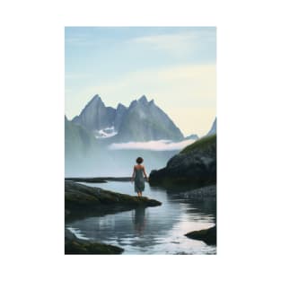 Girl in a Mountain Lake T-Shirt