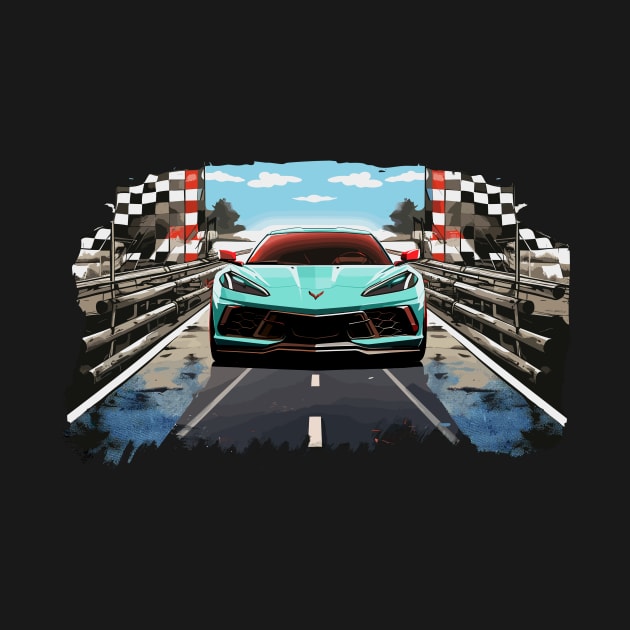 Cacti C8 Corvette Racecar Supercar Sports Car C8 by Tees 4 Thee