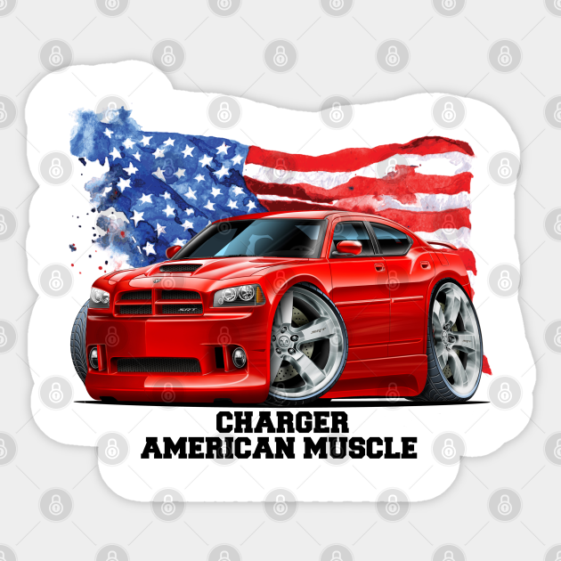 Dodge Charger Srt Red American Muscle Car Usa Flag Background Charger Sticker Teepublic This fast & furious illustration printed in high quality on. teepublic