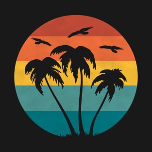 Retro Vintage 70s Beach Sunset T-Shirt