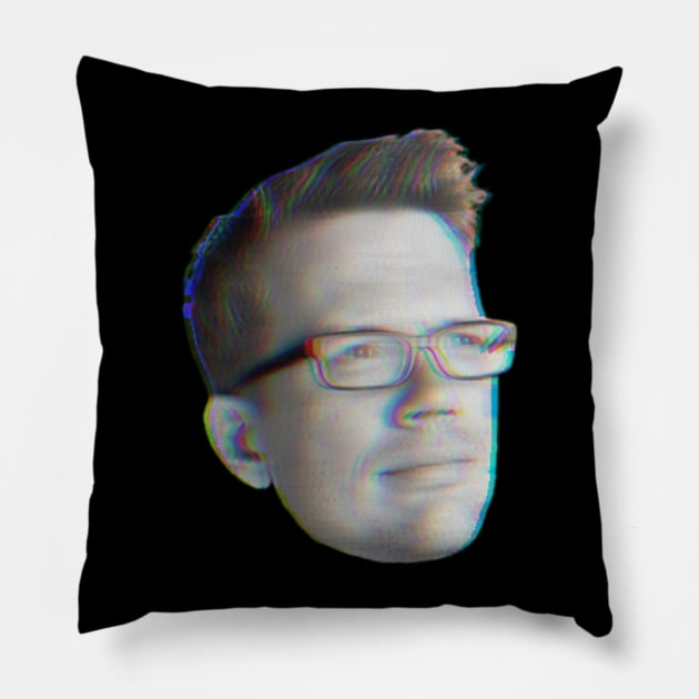 Hank Green Glitch Pillow by Bloom Photography