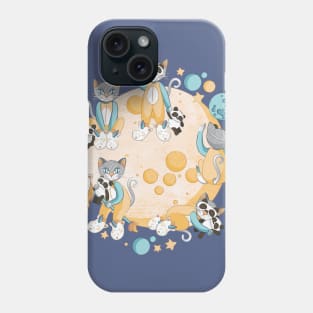 Cats, pandas and unicorns // yellow and teal Phone Case