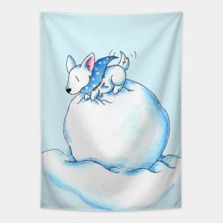 A Fluffball on a Snowball Tapestry