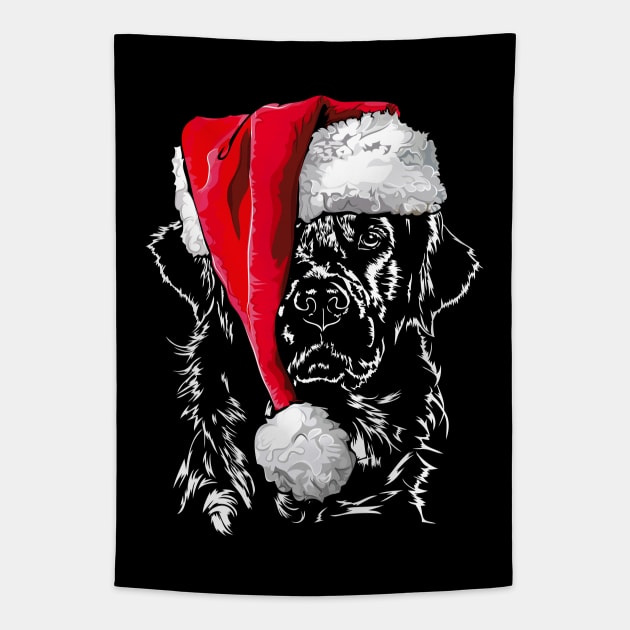 Funny Golden Retriever Santa Christmas dog mom Tapestry by wilsigns