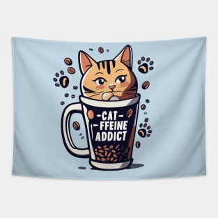 Cat-ffeine  Addict Tapestry