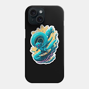 Surfing alien Phone Case