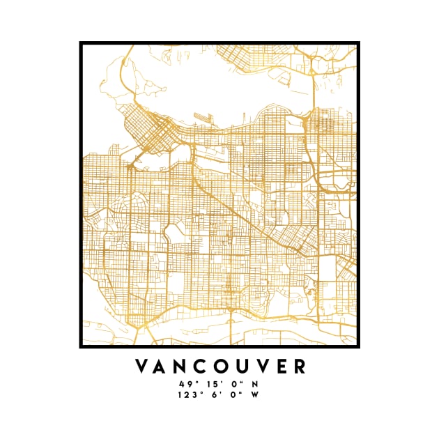 VANCOUVER CANADA CITY STREET MAP ART by deificusArt