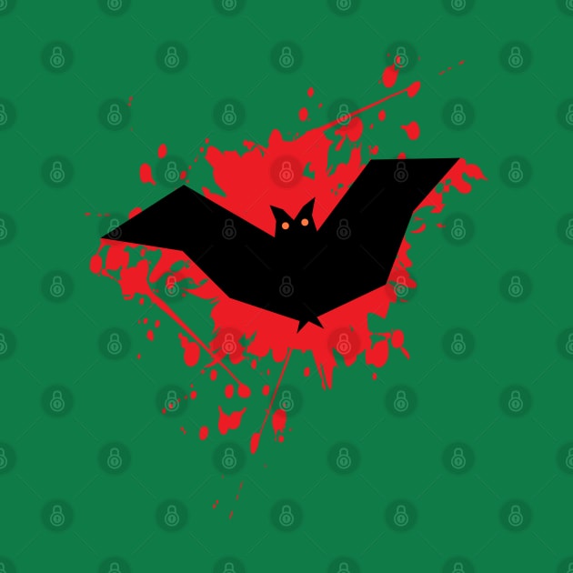 Bat in red background by TheDesigNook