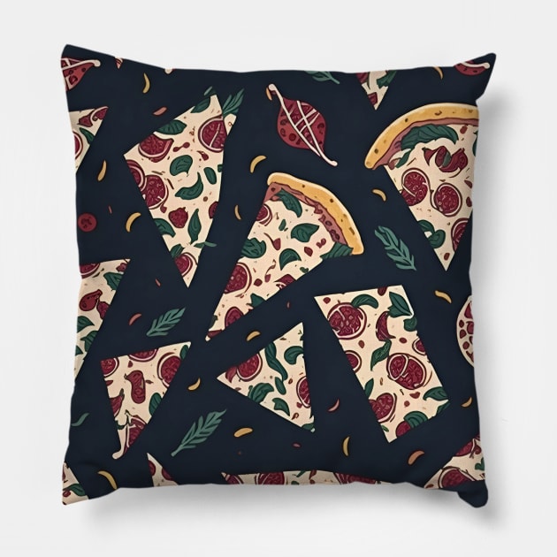 Pizza pattern, food pattern design Pillow by emofix