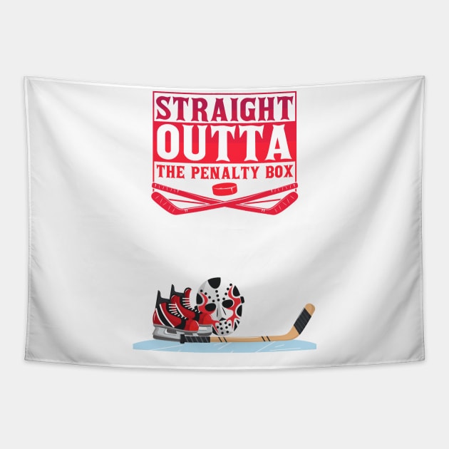 Straight outta the penalty box t-shirt Tapestry by Laakiiart