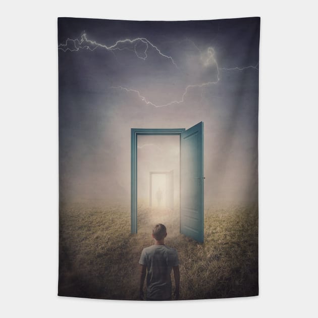 mirror doors Tapestry by psychoshadow