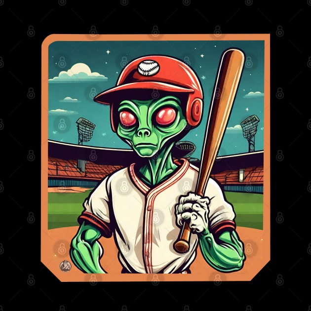 Alien baseball player by Ilustradamus