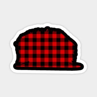 Echidna Red Buffalo Plaid Hedgehog Matching Family Magnet