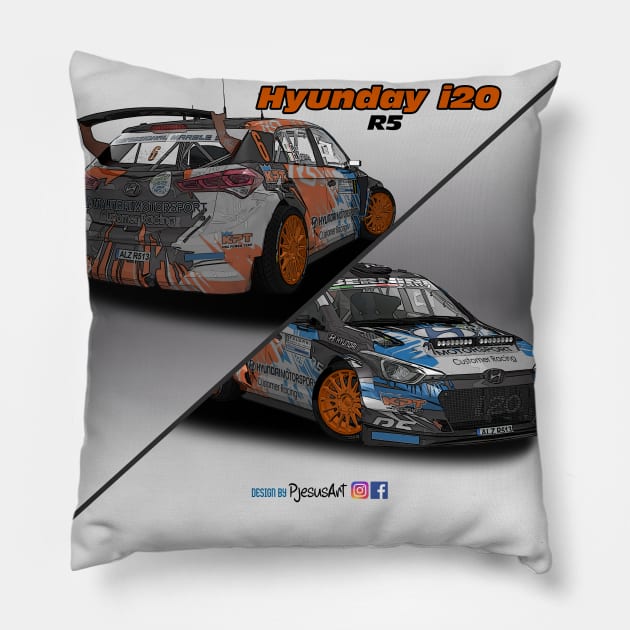 Hyunday i20 R5 Pillow by PjesusArt