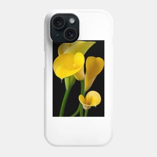 Four yellow calla lilies Phone Case