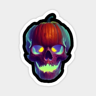 Pumpkin Halloween skull II Magnet