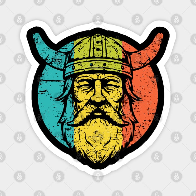 Retro Viking Warrior – Norse Mythology-Inspired Design Magnet by TuncGK