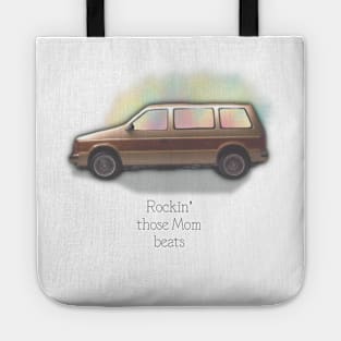 Rockin’ Those Mom Beats, Fun Retro Mini-van Graphic Tote