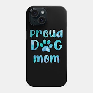 proud dog mom watercolor blue Phone Case