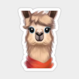 Cute Llama Drawing Magnet