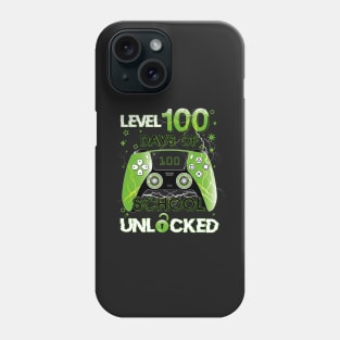 Level 100 Days Of School Unlocked Gamer Gift Phone Case