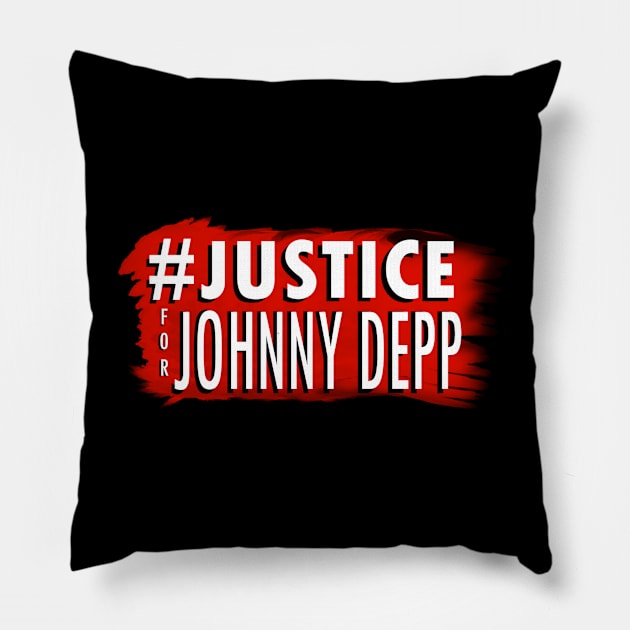 #Justice For Johnny Depp Pillow by Modern Medusa