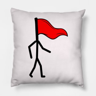 Walking Red Flag Pillow