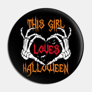 This Girl Loves Halloween Tree tee design birthday gift graphic Pin