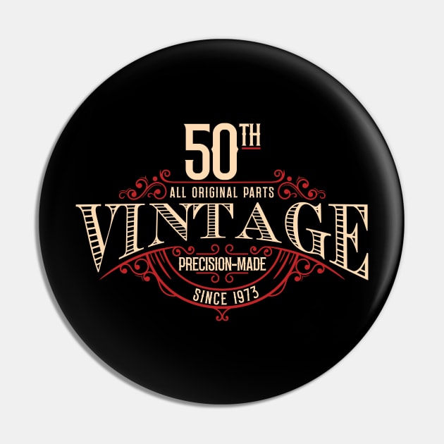 50th Vintage Pin by Rowdy Designs