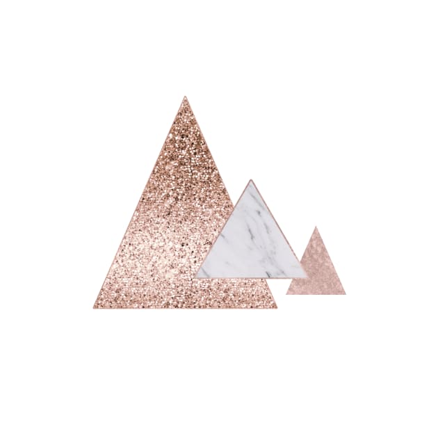 Rose gold triangle glamour by marbleco