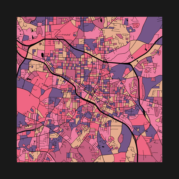 Durham Map Pattern in Purple & Pink by PatternMaps