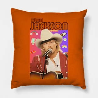 Alan Jackson 90s style art retro vintage 80s Pillow