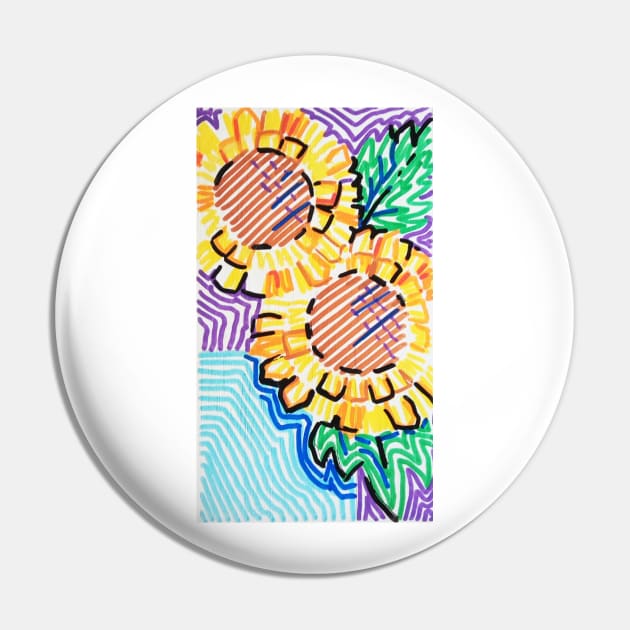 Sunflowers There Pin by Marisa-ArtShop