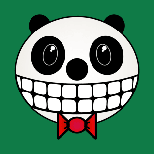 Grinning Panda with Red Bow Tie T-Shirt