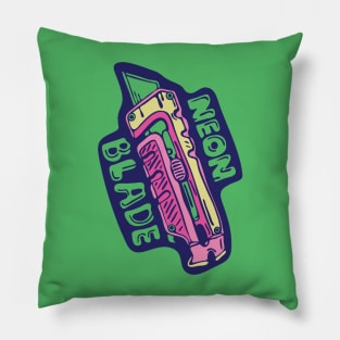 Neon Blade Knife illustration Pillow