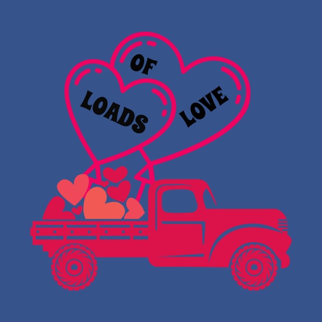 Loads of Love Valentines Day Cute pickup truck by hippyhappy