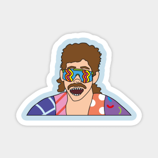 80s mullet and moustache dude wearing  skiing sunglasses Magnet