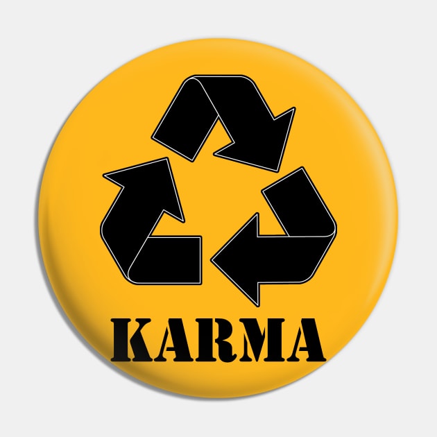 Karma Recycle Black Pin by CharlieCreator