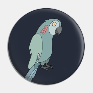 Zombie Parrot Cartoon // Funny Halloween Zombie Pin