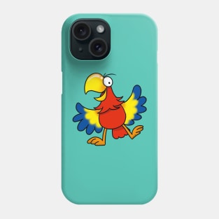 funny parrot bird cartoon Phone Case