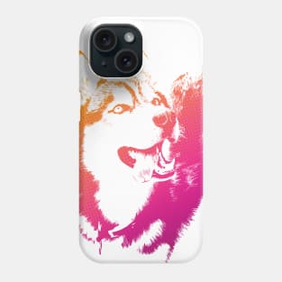 Happy Pink Husky Dog Phone Case