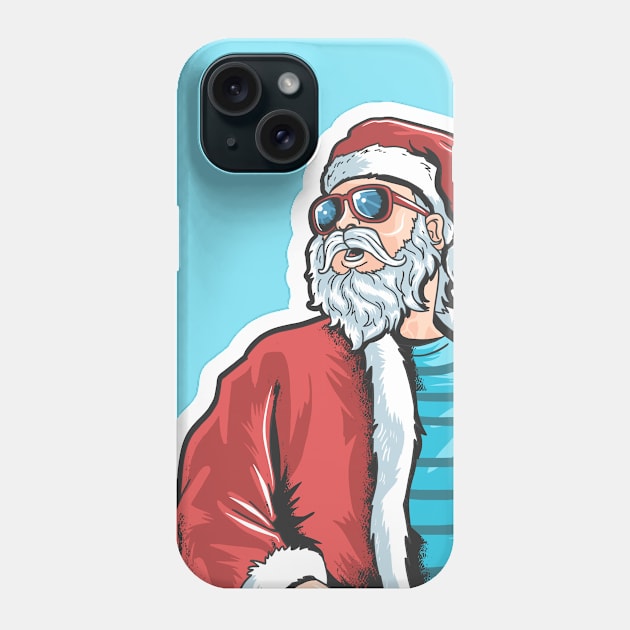 Vintage Santa Claus Retro Design Christmas Beer Funny Gift Idea Phone Case by ivaostrogonac