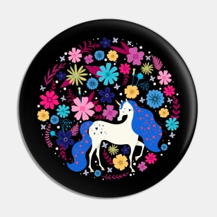 Retro Nature Unicorn Love Pin