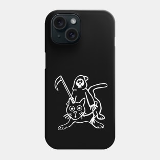 Grim Reaper and Black Cat Phone Case