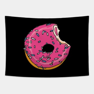 Bitten Pink Glazed Donut Tapestry