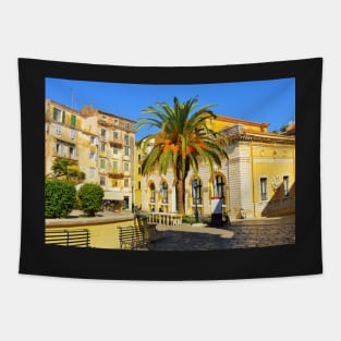 A View of Corfu Town, Greece Tapestry