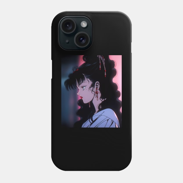 Anime Girl - Fem - 90s Cartoon Style - AI Phone Case by souloff