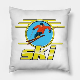 Retro ski logo Pillow