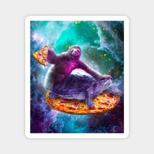 Trippy Space Sloth Turtle - Sloth Pizza Magnet